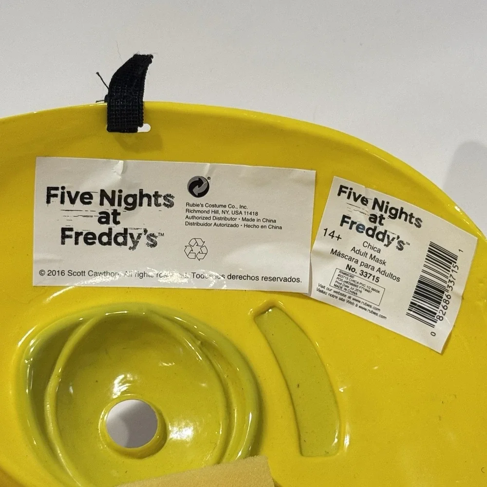 NWT Five Nights At Freddy's Chica Unisex Plastic 1/2 Mask 2016 Rubies Cosplay